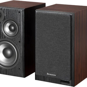 Benzera R2750 Powered Bookshelf Speakers with Hi-Res Audio, Bluetooth LDAC, Sub Out & HDMI ARC, Walnut